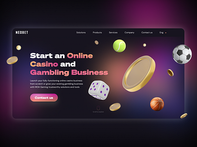 Concept for B2B gambling business website