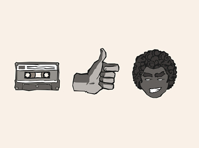 Icons 7hirt33n afro art dribbble emoji flat groove head icons like music tape thumbs up vector web