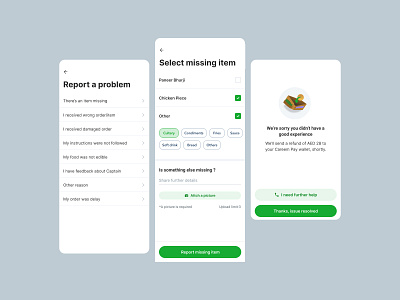 Report missing food item - Careem