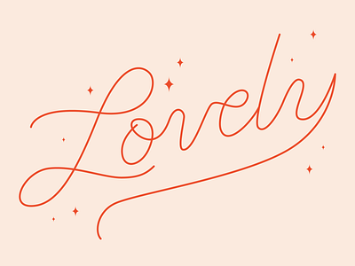 Lovely Lettering design flat hand lettering illustration monoline retro typography vector