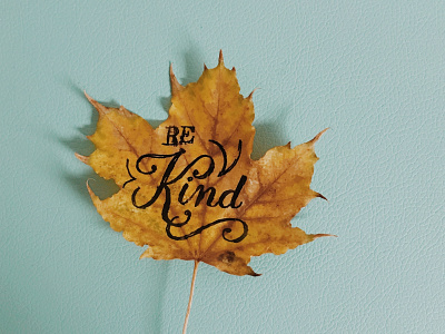 Be Kind Leafy Lettering be kind calligraphy fall hand lettering leaf lettering lettering art orange typography