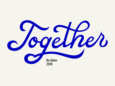 Together flat hand lettering illustration typography vector