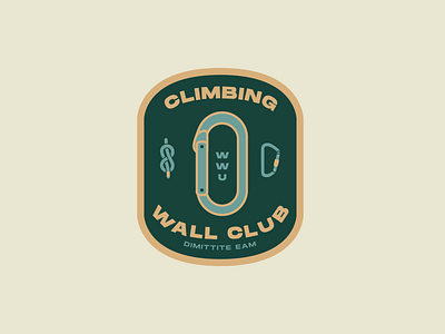 Climbing Wall Club Badge badge branding branding design climb climbing club identity design illustration logo logo design retro