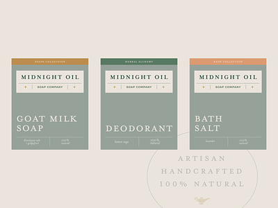 Midnight Oil Soap Company bath deodorant labels midnight oil natural organic soap