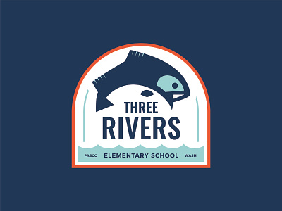 Three Rivers Elementary fish school emblem shirt design three rivers