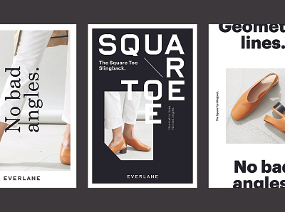 Everlane Posters advertising campaign everlane geometric graphic design poster design shoes