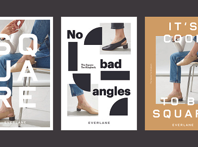 Everlane Posters advertising campaign design everlane geometric minimalistic design poster design shoe shoe campaign typography