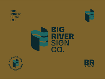 Big River Sign Co. big river brand identity branding color exploration logo logo design markups sign company small business