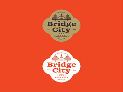 Portland Badge badge bridge city graphic design illustration oregon portland sticker design