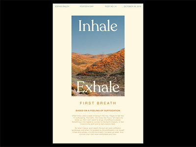 Poster a Day — 21 breathe create every day exhale graphic design inhale layout poster poster a day typography
