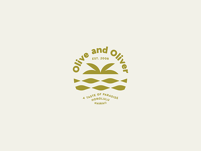 Olive and Oliver logo beach branding coffee shop daily mark emblem graphic design hawaii illustration logo logo design ocean olive and oliver palm trees simple logo waves