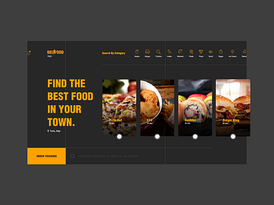 Food Delivery - Landing Page app delivery food landing order page website yellow