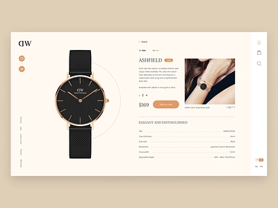 Daniel Wellington ecommerce redesign concept branding card clean clean creative daniel wellington design ecommerce fashion girl icon logo minimal product simple design typography ui vector watch web website