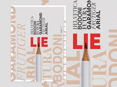 LIE: Typo poster for Blank Poster design font pencil poster a day poster art poster design red