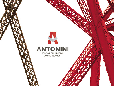 Antonini Foundations Logo Design brand brand design branding buid building grey logo logo design red