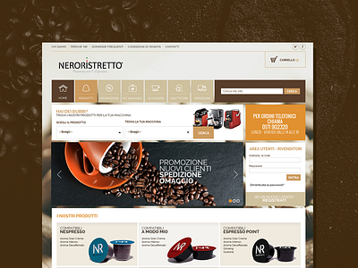 Nero Ristretto - UI/UX Design brown coffee dark e commerce orange shopping bag ui ux web design website