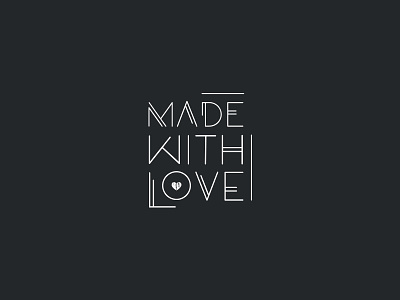 Made With Love logo design black brand branding logo logo design love minimal typo wedding white