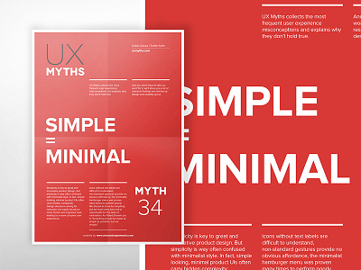 UX Myths Poster series: Simple is Minimal