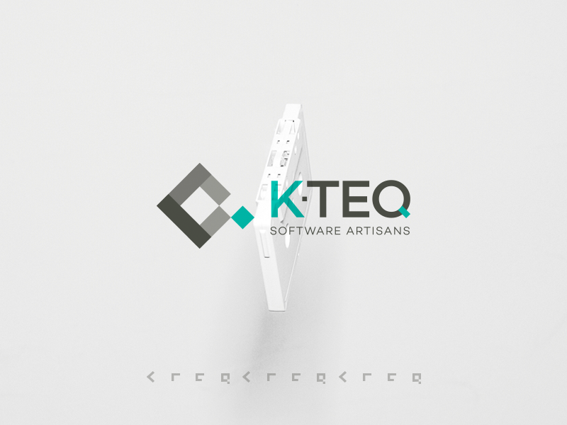 K-Teq Logo Design green blue grey software brand minimal logofolio logo design logo
