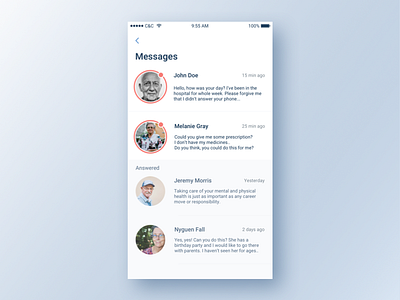 Healthcare app app chat design ios messages mobile ui ux