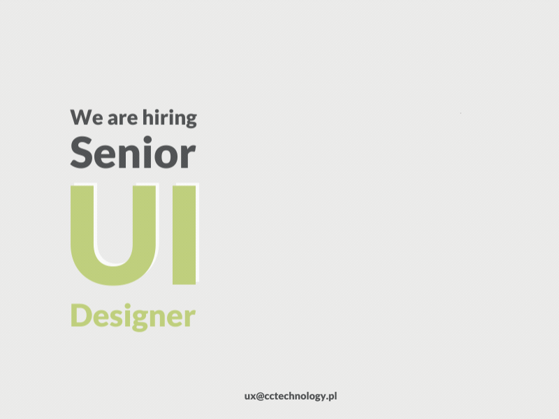 We are hiring Senior UI Designer