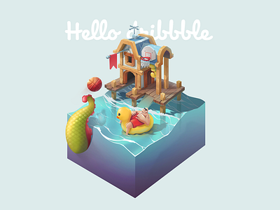 Hello Dribbble art cartoon casual cg colorful design illustration