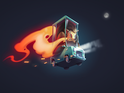 A tale of bear in the burning car 2d 2d art art cartoon casual cg character colorful design gamedev icon illustration indie ps