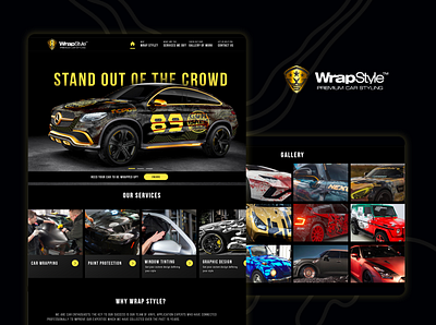 Wrapstyle - Premium Car Styling website black and white car ui website