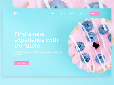 Online donut shop - landing page dailyui food and drink landing page ui xd