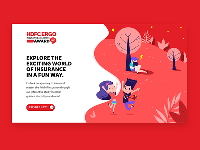 Microsite For HDFC Ergo- Insurance Quiz banking colorful illustration insurance landing page microsite quiz ui