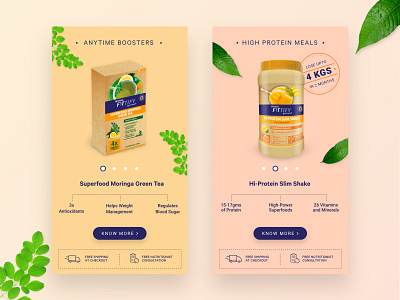 Fittify Website- Mobile View carousel design fitness food interface mobile product productinfo productrange superfood ui uiux userinterface webdesign website