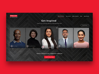 Racold Campaign Microsite - Some rejected designs black interactive interface onclick shower stories testimonial ui uidesign ux video videotestimonial videoui waterheater webdesign website