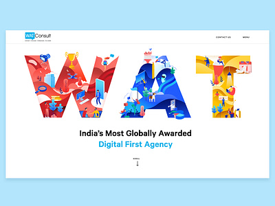 Website Redesign- WatConsult agency agencywebsite colorful illustrator letters minimal redesign ui ui ux design ux webdesign website
