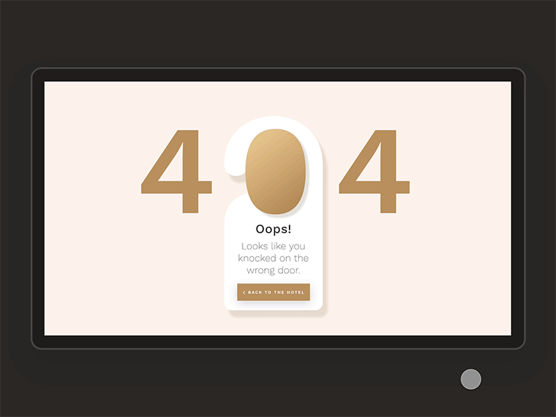 404 Page For Hotel Website 404 404 page adobexd animation errorpage hotel illustration interaction interface microinteraction motion resort ui uidesign userinterface ux webdesign website