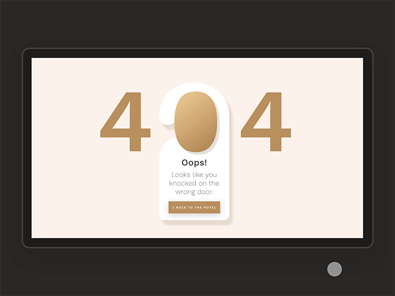 404 Page For Hotel Website