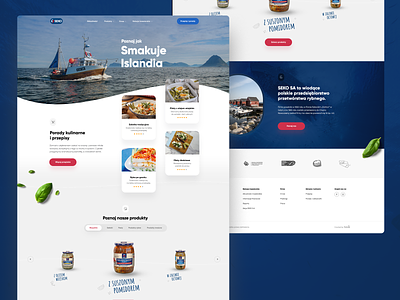 Seko Redesign Concept blue blue and white boat cooking creative doddle fish fishing fishing boat food sea ship water wave webdesign