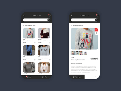 Apparel - Onlne Shopping App app design mobile ui uidesign ux