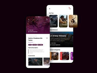 Gaming Mobile App app beautiful design game games mobile ui uidesign ux