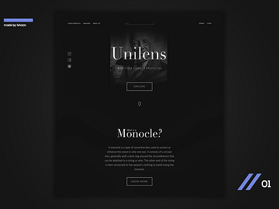 Unilens - Buy Monocles Online branding dark ui design ui uidesign ux web website