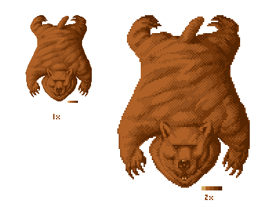 Bearskin rug bear danger game art pixelart sprite
