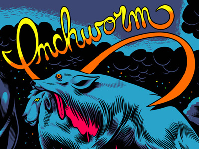 Inchworm album art band hand lettered illustration inchworm sheep in wolfs clothing