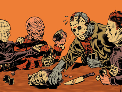 Freddy Gets A Head horror icons monsters slashers voorhees a jolly good fellow