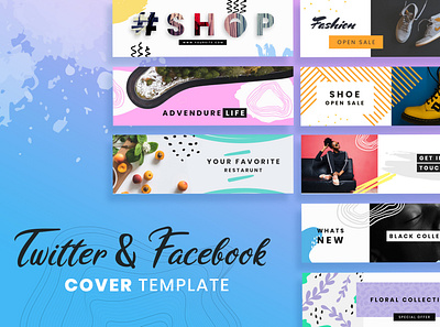 Facebook & Twitter Cover Templates business