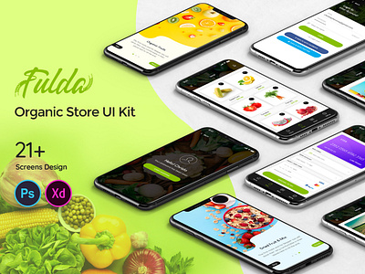 Fluda Organic Store Mobile App UI Kit experience fluda