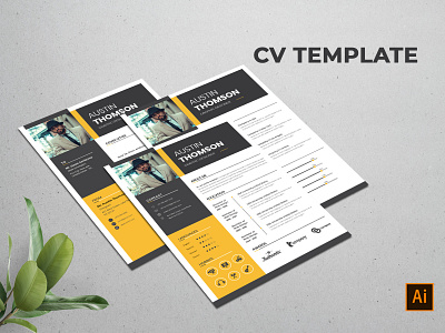 Creative CV Template illustration minimal template vitae