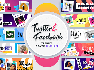 Facebook & Twitter Cover Templates shopping