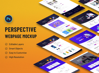 Perspective Web Page Mockup