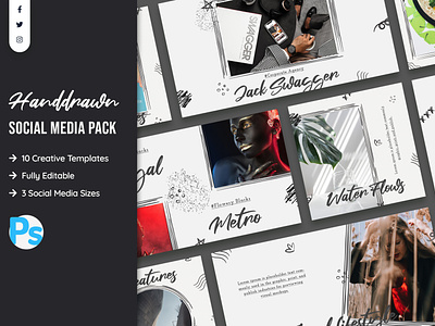 Hand Drawn Style Social Media Template post