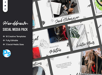 Hand Drawn Style Social Media Template post