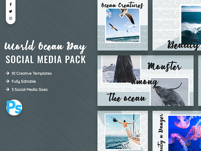 World Ocean Day Social Media Template